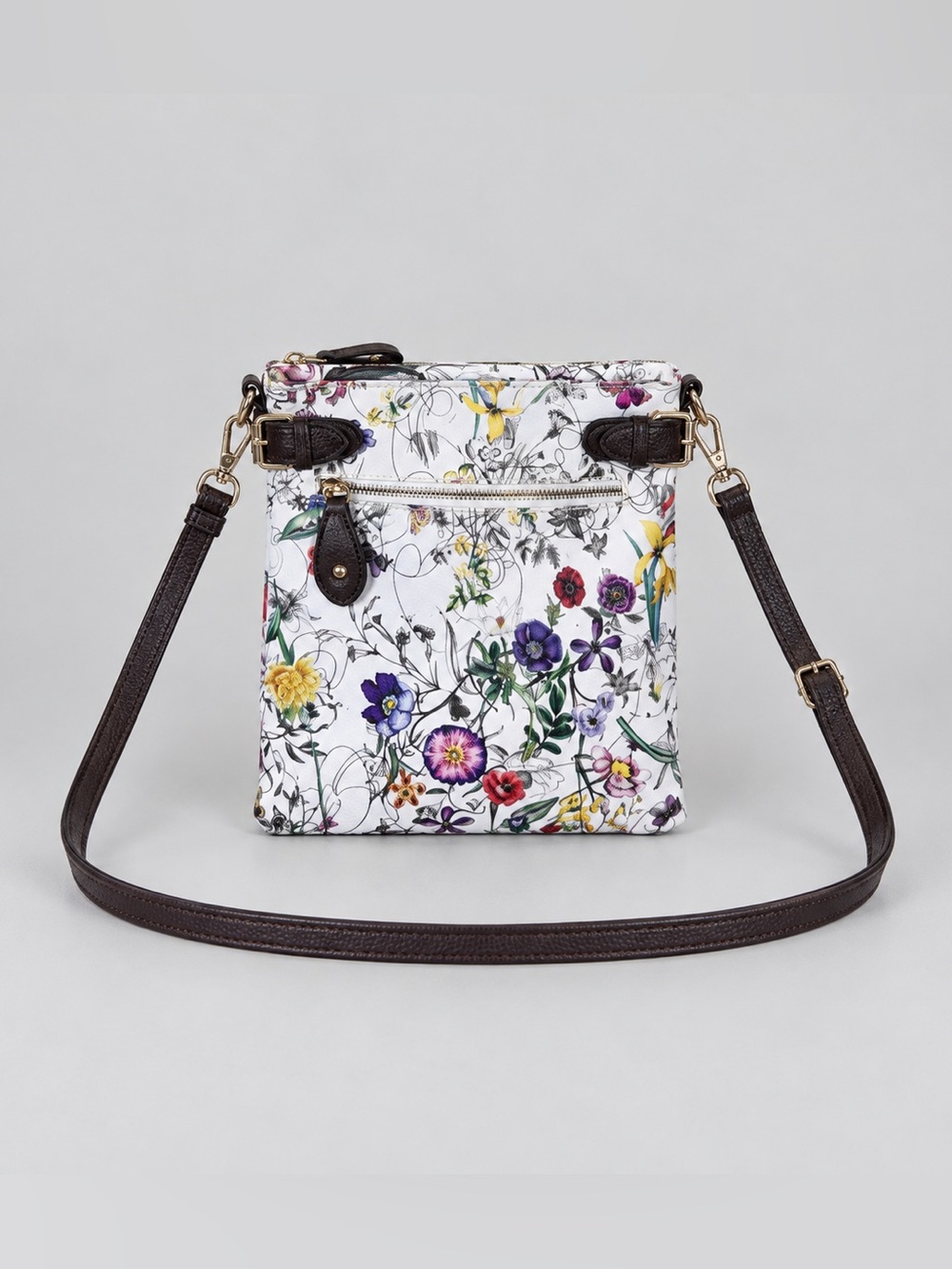 Faux Leather Floral Crossbody Bag Purse Cottage Bohemian